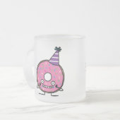 Geburtstags-Krapfenrosazuckerglasur besprüht Mattglastasse (Vorderseite Links)