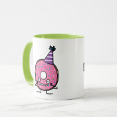 Geburtstags-Krapfenrosazuckerglasur besprüht Tasse (Vorderseite Links)
