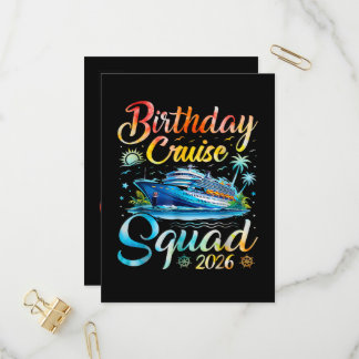 Geburtstags-Kreuzfahrt-Gruppe 2026 Einladungspostkarte