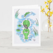 Geburtstags-Krokodil Karte (Gelbe Blume)