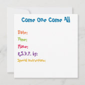 Geburtstags-Kuchen-Einladung Einladung (Rückseite)