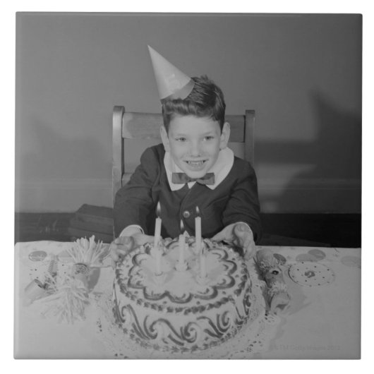 Geburtstags-Kuchen Fliese (Vorderseite)