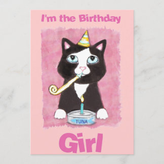 Geburtstags-Kuchen-Katzen-Gewohnheits-Einladung Einladung