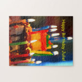 Geburtstags-Kuchen mit Kerzen Puzzle (Horizontal)