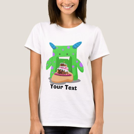 Geburtstags-Kuchen-Monster T-Shirt (Vorderseite)