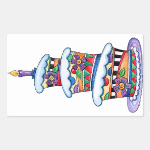 Geburtstags-Kuchen Rechteckiger Aufkleber