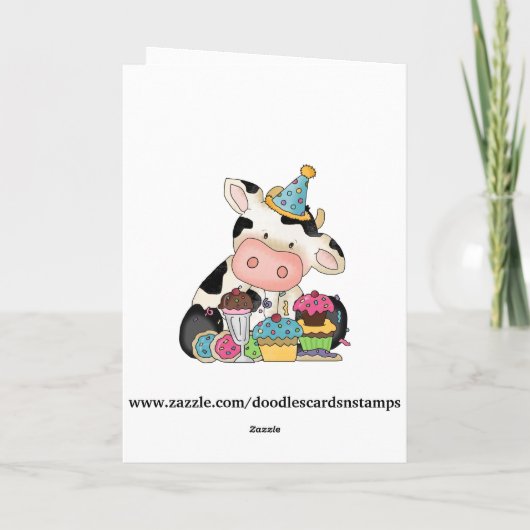 Geburtstags-Kuh-Grußkarte Karte (Rückseite)