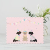 Geburtstags-Labrador Retriever Hunde Einladung (Stehend Vorderseite)