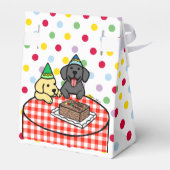 Geburtstags-Labrador Welppies Gefälligkeitsbox Geschenkschachtel (Rückseite)
