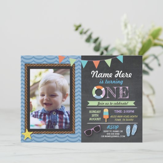 Geburtstags-laden erstes einladung (Stehend Vorderseite)