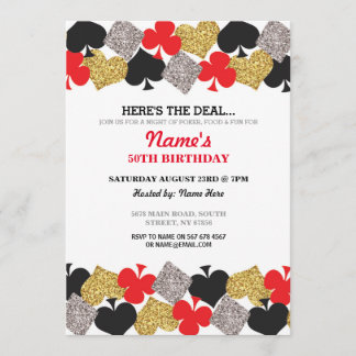 Geburtstags-Las- Vegaskasino-NachtParty Einladung