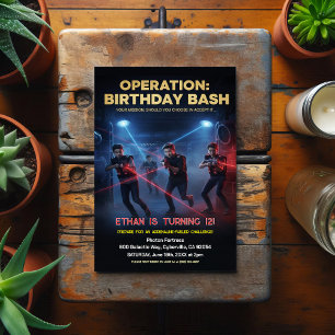 Geburtstags-Lasertag-Operation Bash Postkarte