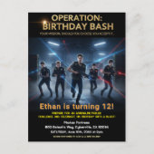 Geburtstags-Lasertag-Operation Bash Postkarte (Vorderseite)