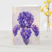 Geburtstags-Lila Iris Karte (Gelbe Blume)