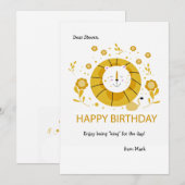 Geburtstags-Lion-Grußkarte (Vorne/Hinten)