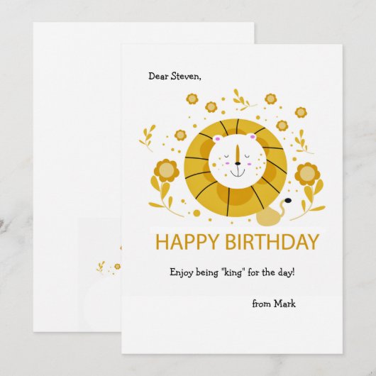 Geburtstags-Lion-Grußkarte (Vorne/Hinten)