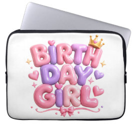 Geburtstags Mädchen Ballon Buchstaben PNG | Süße r Laptopschutzhülle