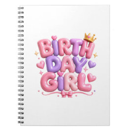 Geburtstags Mädchen Ballon Buchstaben PNG | Süße r Notizblock