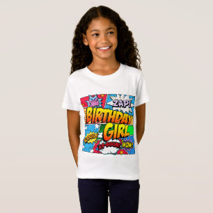 Geburtstags-Mädchen-Comic-Buch T-Shirt