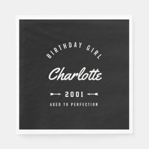 Geburtstags-Mädchen gealtert zur Perfektion Retro Serviette