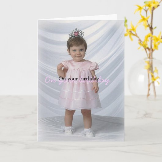 Geburtstags-Mädchen Karte (Gelbe Blume)