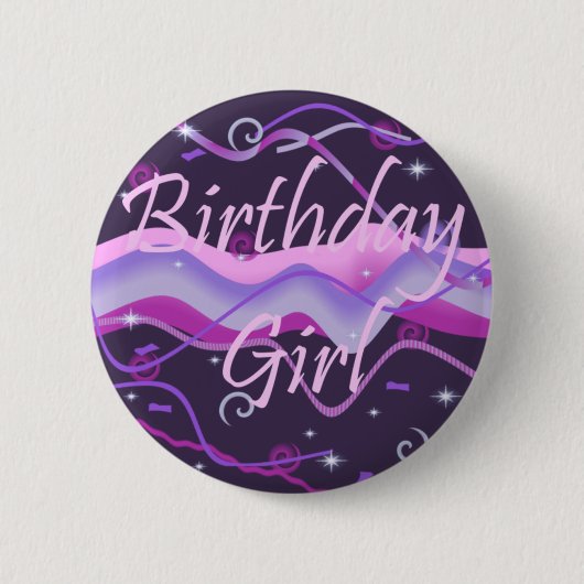 Geburtstags-Mädchen-Knopf Button (Vorderseite)