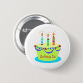 Geburtstags-Mädchen-Knopf Button (Vorne & Hinten)