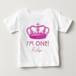 Geburtstags-Mädchen-königliche Prinzessin Crown Baby T-shirt