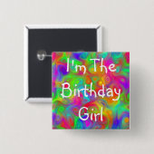 Geburtstags-Mädchen-Party-Knopf Button (Vorne & Hinten)