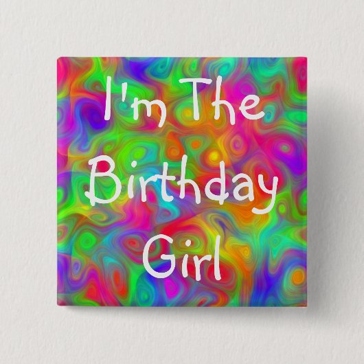 Geburtstags-Mädchen-Party-Knopf Button (Vorderseite)