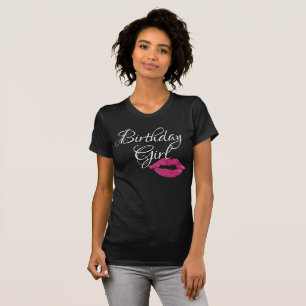 Geburtstags Mädchen Rosa Glitter Lippen Funkeln Sc T-Shirt