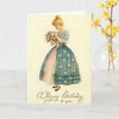 Geburtstags-Mädchen-Rosen Karte (Gelbe Blume)