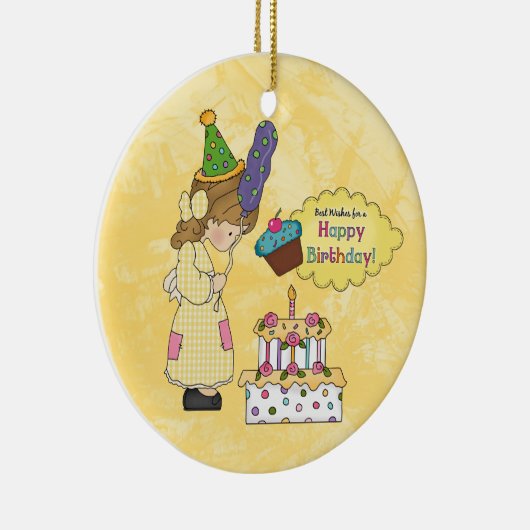 Geburtstags-Mädchenverzierung Keramikornament (Rechts)