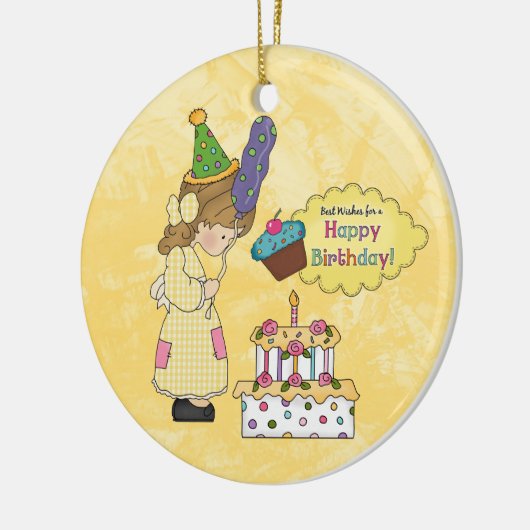 Geburtstags-Mädchenverzierung Keramikornament (Links)