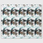 Geburtstags-majestätisches Pferd durch Bihrle Geschenkpapier (Flach)