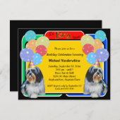 Geburtstags-Marktschreier Shih Tzu Einladung (Vorne/Hinten)