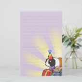 Geburtstags-Meerschweinchen (glattes Haar) Briefpapier (Stehend Vorderseite)
