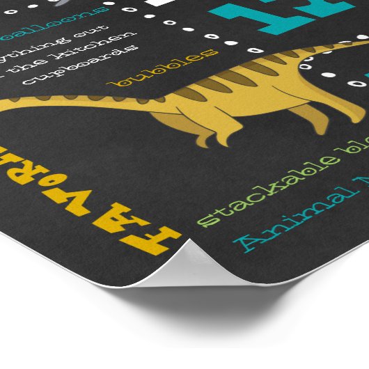 Geburtstags-Meilensteine Poster - Dinosaurier (Ecke)