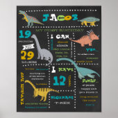 Geburtstags-Meilensteine Poster - Dinosaurier (Vorne)
