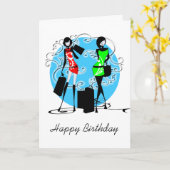 Geburtstags-Modefreunde der Mädchen Karte (Gelbe Blume)