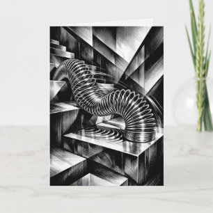 Geburtstags-Monochrom-Slinky auf Chromstufen Karte