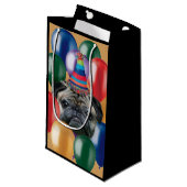 Geburtstags-Mopshundegeschenktasche Kleine Geschenktüte (Vorderseite Schrägansicht)