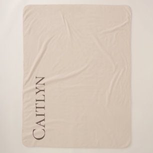 Geburtstags-Name Warm Taupe-Beige & Reicher Kakao Sherpadecke