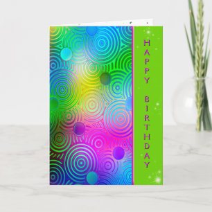 Geburtstags-Neon-Moderne Kreise Karte