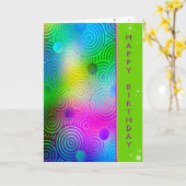 Geburtstags-Neon-Moderne Kreise Karte (Gelbe Blume)