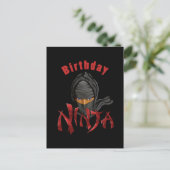 Geburtstags-Ninja Postkarte (Stehend Vorderseite)