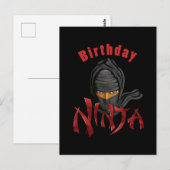 Geburtstags-Ninja Postkarte (Vorne/Hinten)