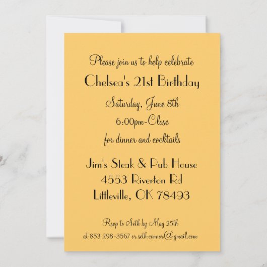 Geburtstags-oder Einladung (Rückseite)