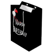 Geburtstags-Optische Täuschung Schwarzes Loch Mittlere Geschenktüte (Rückseite Schrägansicht)