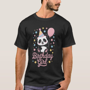 Geburtstags-Panda-Mädchen mit Luftballon T-Shirt